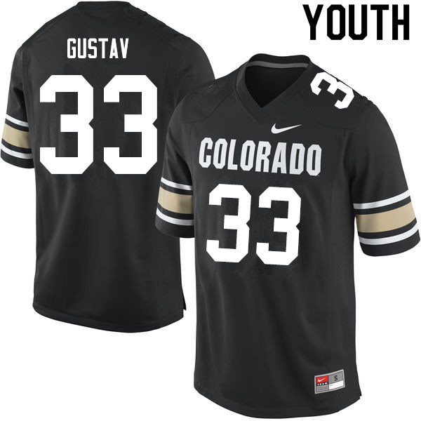 Youth #33 Joshka Gustav Colorado Buffaloes College Football Jerseys Sale-Home Black